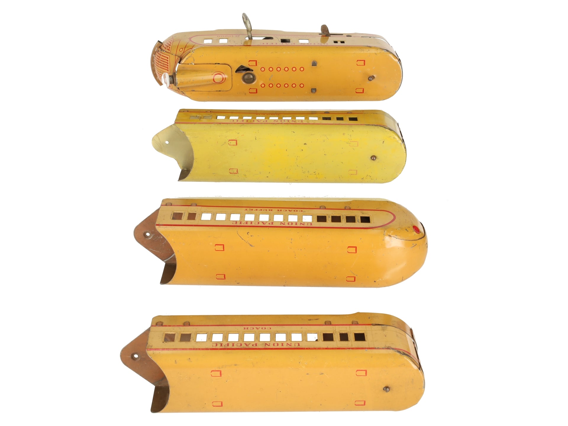Marx M10000 Vintage O UP Yellow Multi Piece Wind-Up Streamline Set VG