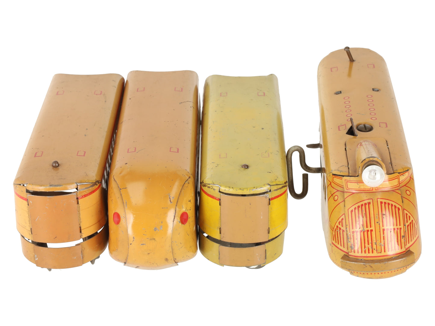 Marx M10000 Vintage O UP Yellow Multi Piece Wind-Up Streamline Set VG