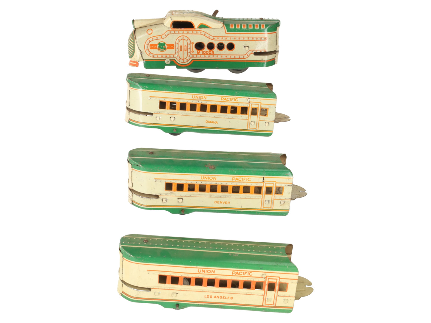 Marx 10005 Vintage O Gauge UP Streamliner Lithographed Diesel Passenger Set VG