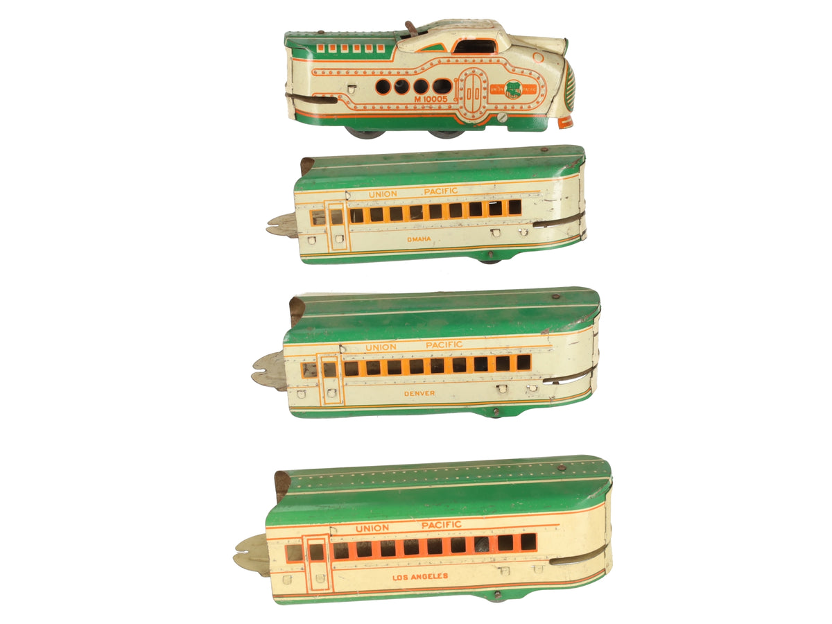 Marx 10005 Vintage O Gauge UP Streamliner Lithographed Diesel Passenger Set VG