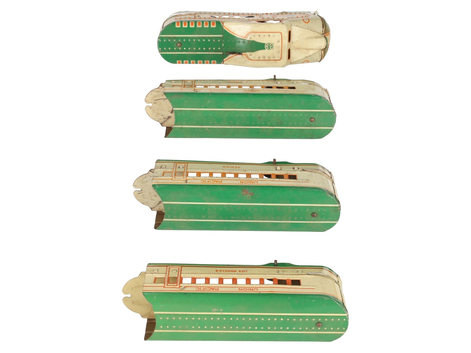 Marx 10005 Vintage O Gauge UP Streamliner Lithographed Diesel Passenger Set VG