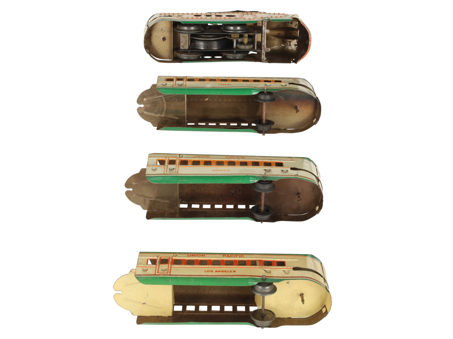 Marx 10005 Vintage O Gauge UP Streamliner Lithographed Diesel Passenger Set VG