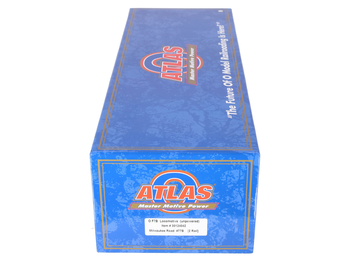 Atlas 30124042 O Milwaukee Road F7B Unpowered Diesel Locomotive #77B [2-Rail] EX/Box