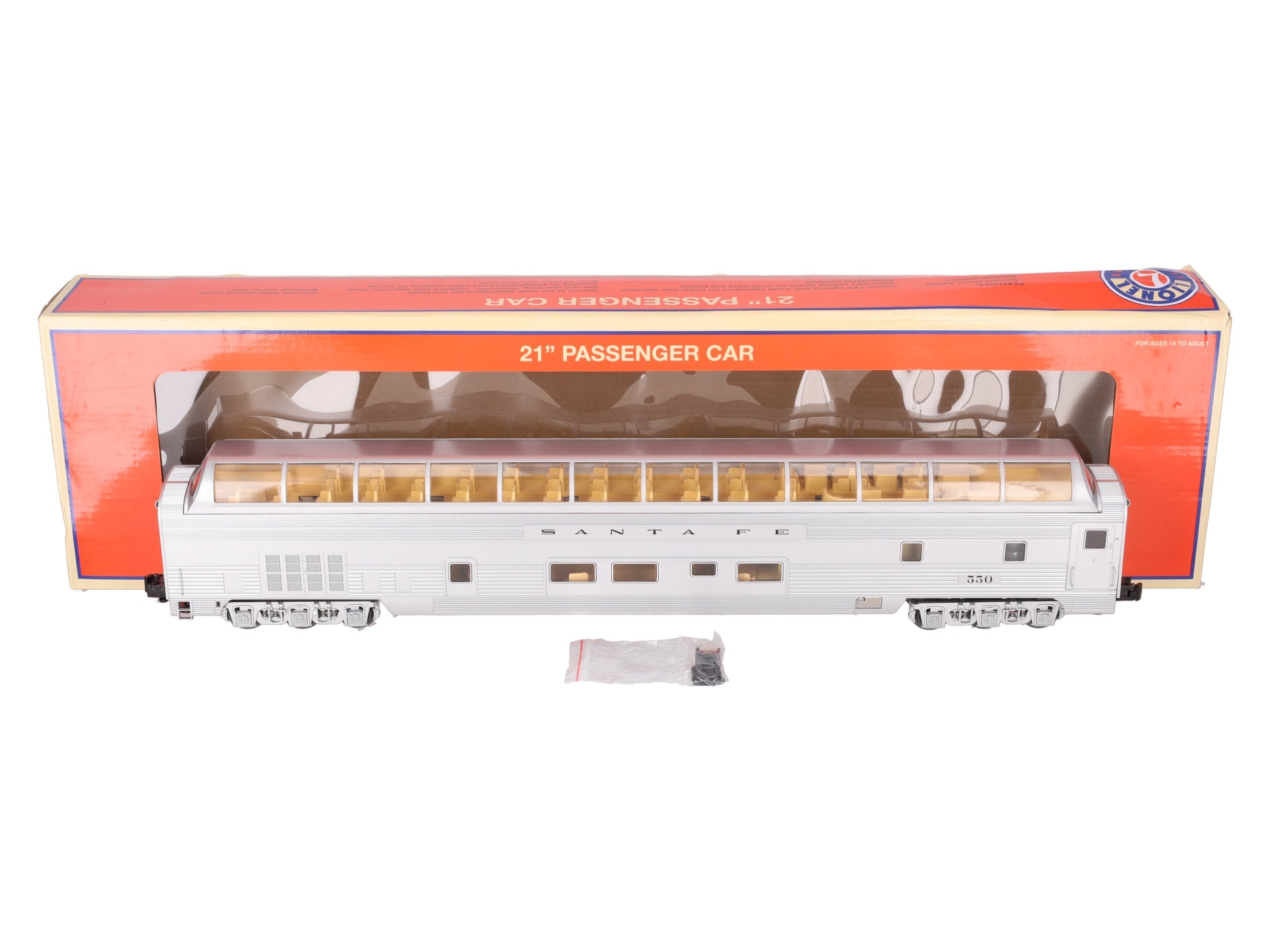 Lionel 1927030 O Gauge Santa Fe 21 Stationsounds Diner Dome #550 EX/Box