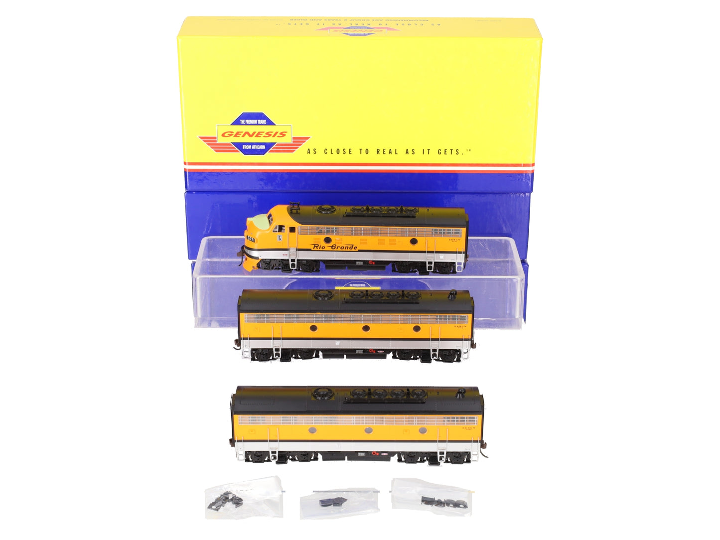 Athearn G3252 HO Scale D.&R.G.W. "Rio Grande Zephyr" F-9 ABB Diesel Set EX/Box
