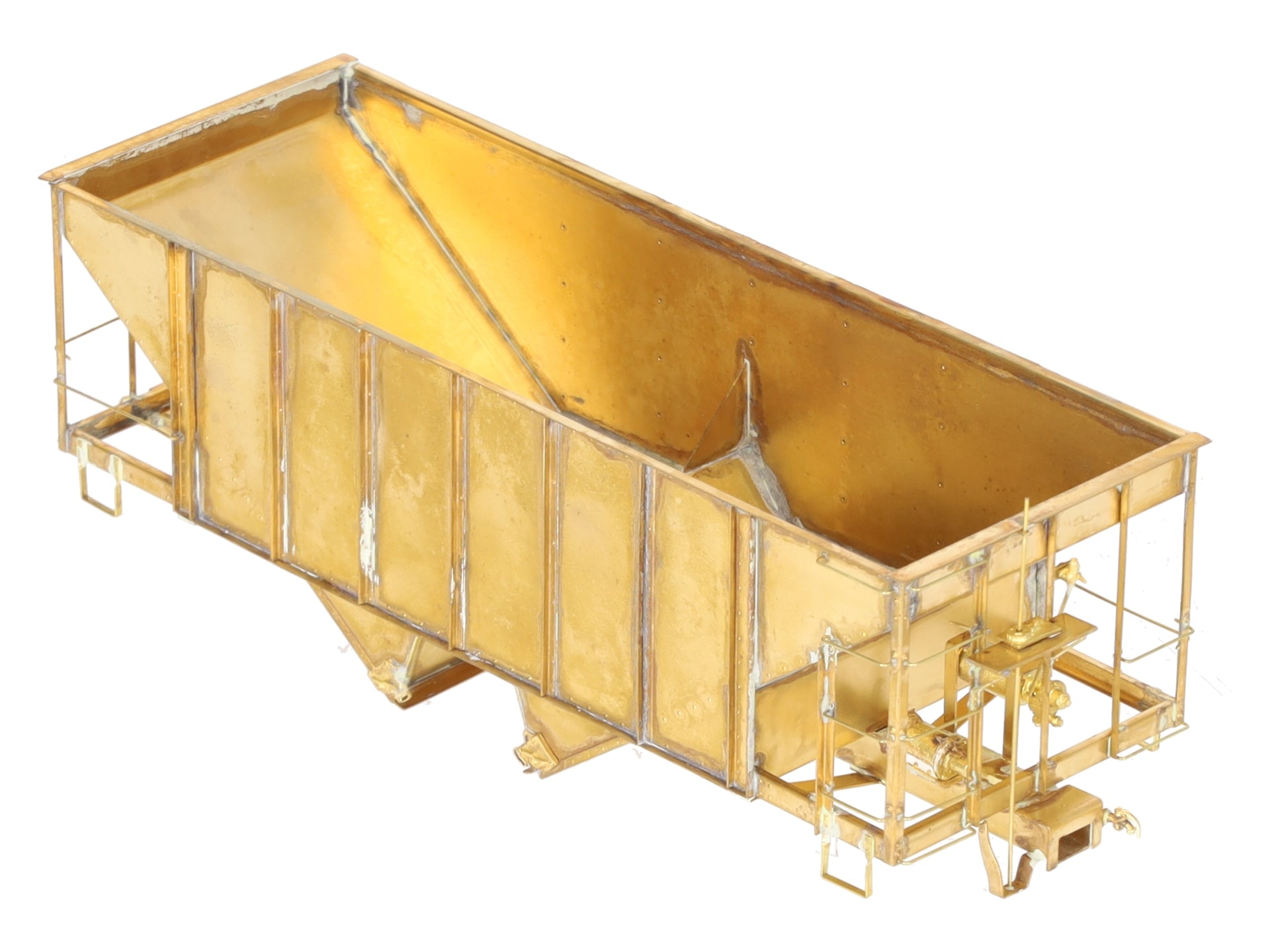 Iron Horse On3 Scale BRASS East Broadtop 2- Bay Oar Hopper Car- Unpainted EX/Box