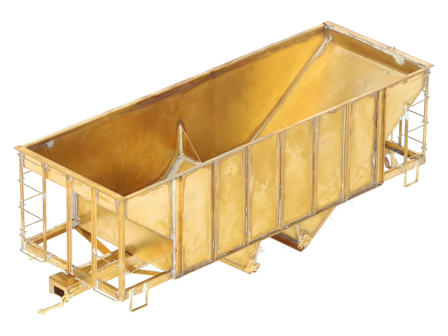 Iron Horse On3 Scale BRASS East Broadtop 2- Bay Oar Hopper Car- Unpainted EX/Box