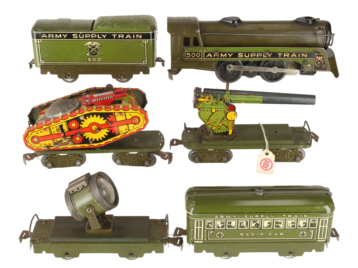 Marx 5926 Vintage O Olive Drab Army Train Set VG