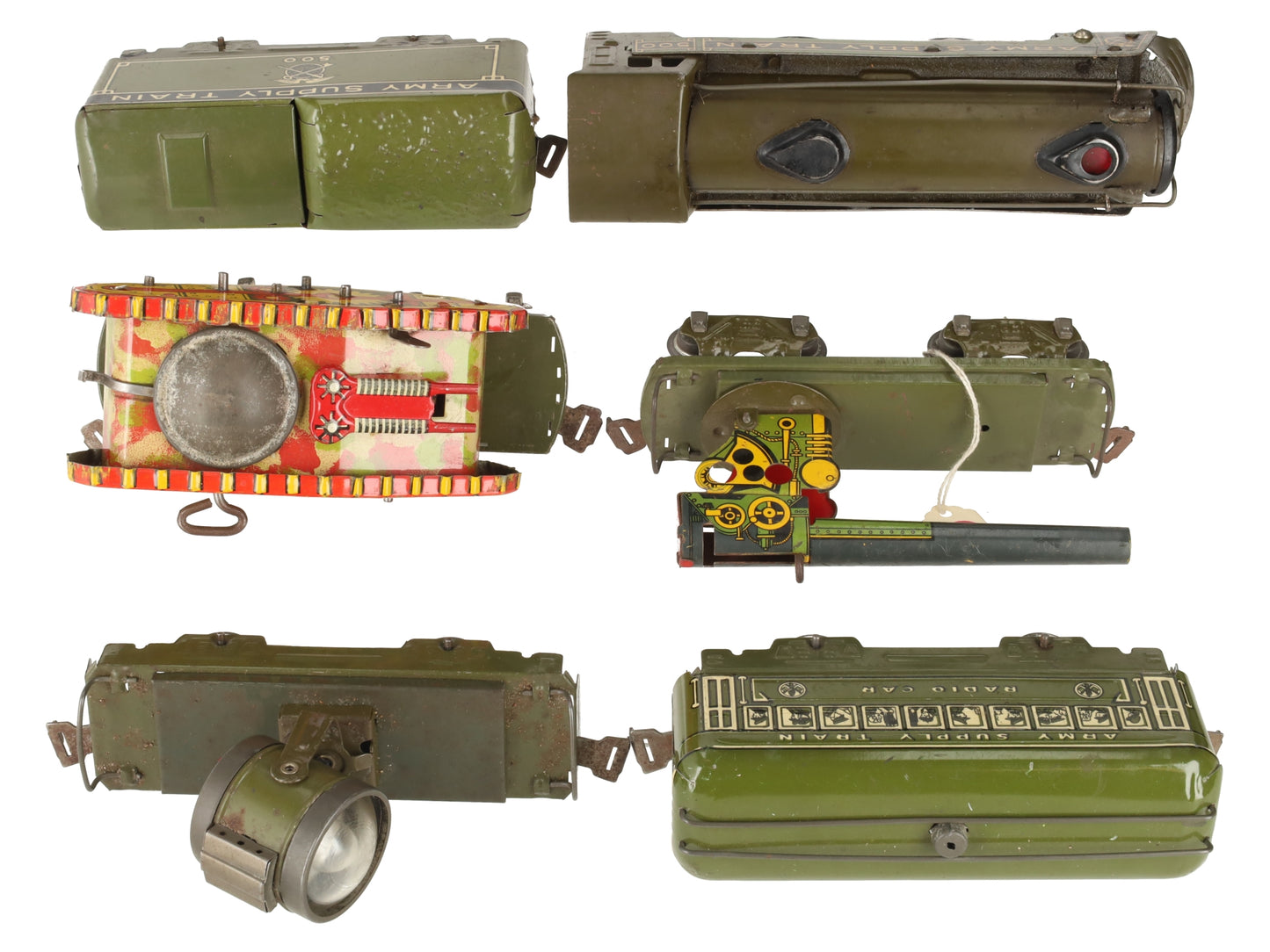 Marx 5926 Vintage O Olive Drab Army Train Set VG