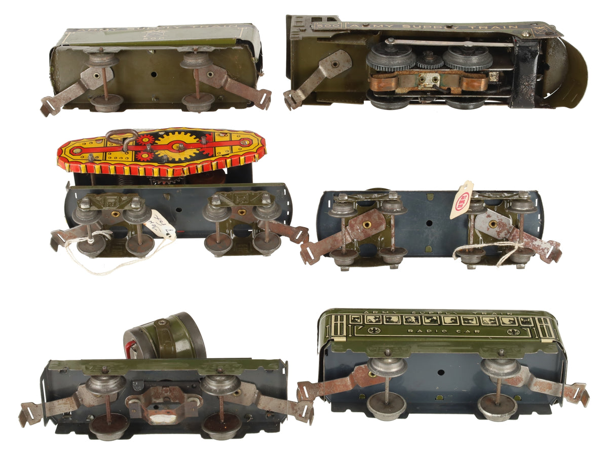 Marx 5926 Vintage O Olive Drab Army Train Set VG
