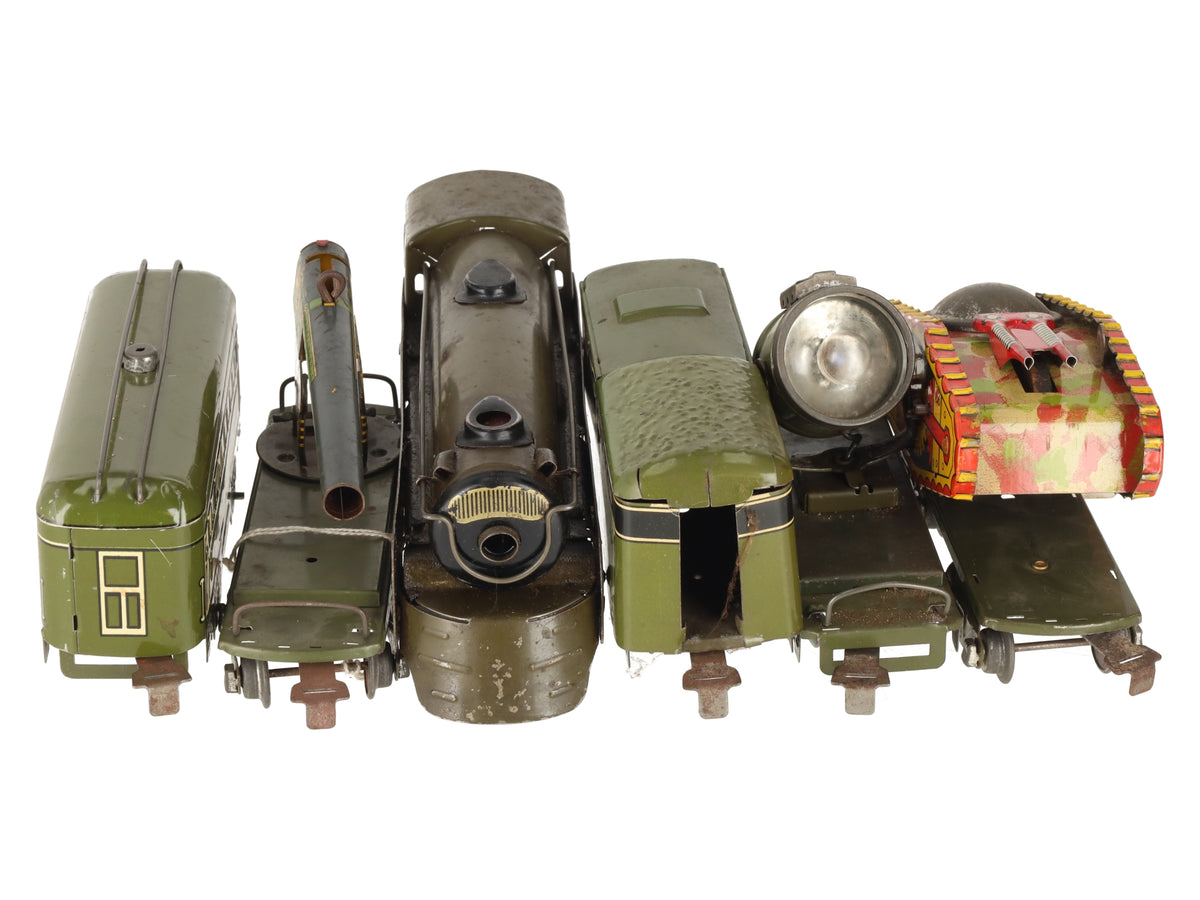 Marx 5926 Vintage O Olive Drab Army Train Set VG