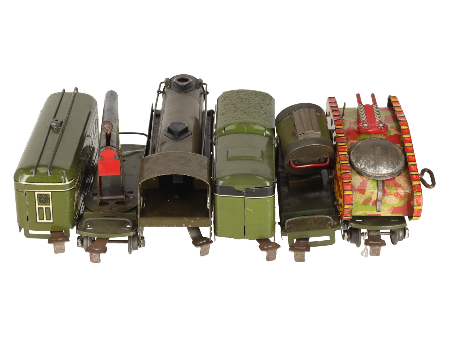 Marx 5926 Vintage O Olive Drab Army Train Set VG
