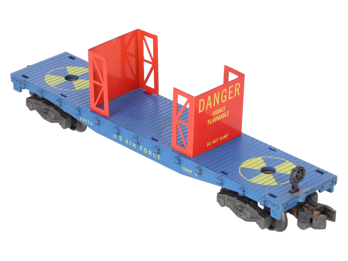 American Flyer 24574 Vintage S USAF Blue Yellow Rocket Fuel Transport Car VG