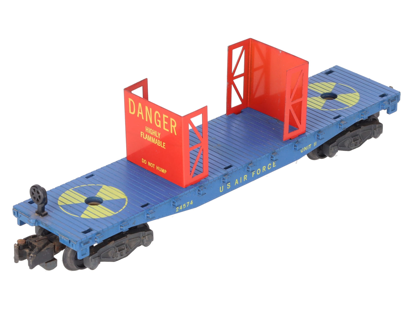 American Flyer 24574 Vintage S USAF Blue Yellow Rocket Fuel Transport Car VG