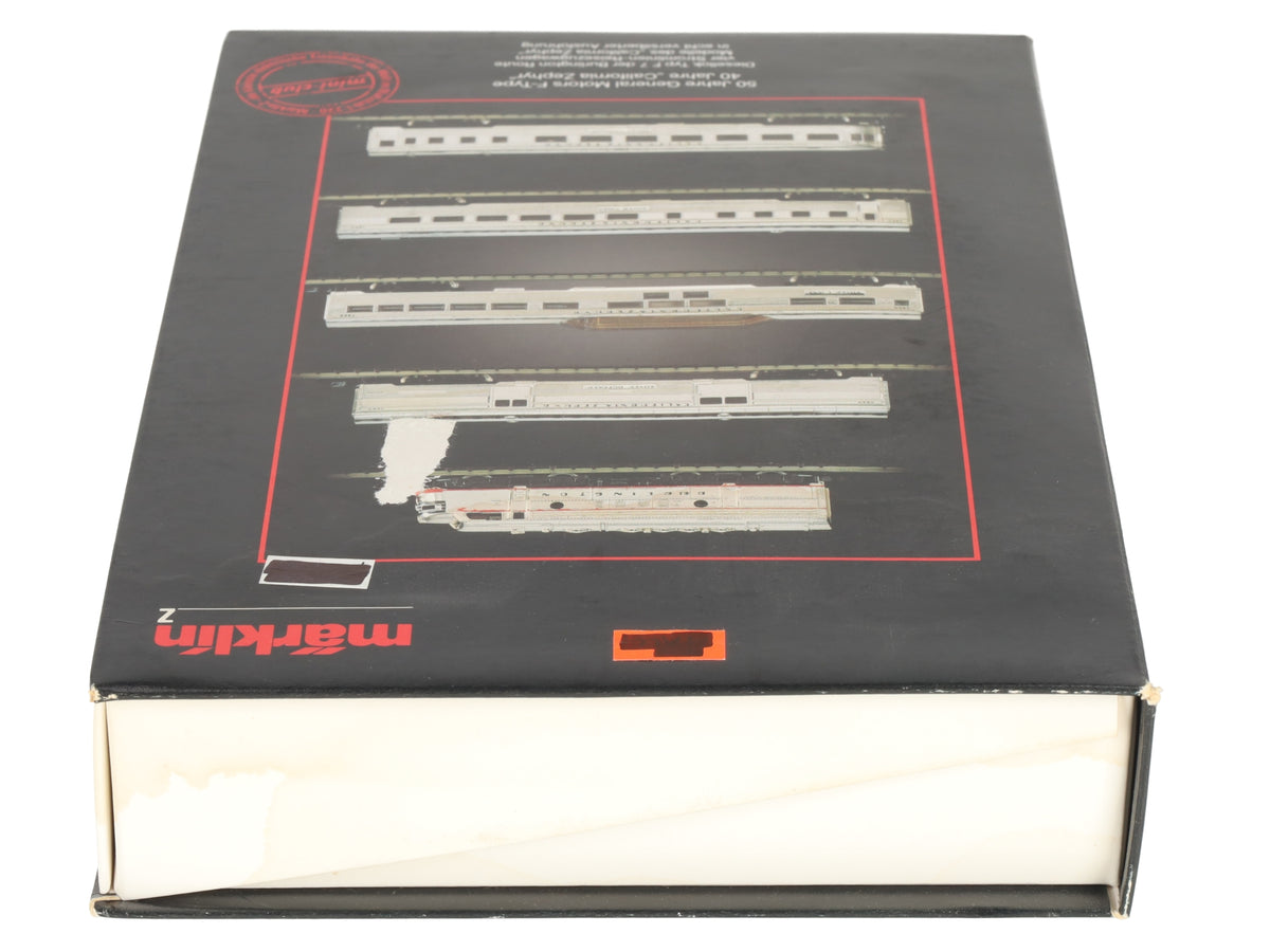 Marklin 8189 Z Scale 50th Anniversary Silver-Plate California Zephyr Train Set EX/Box