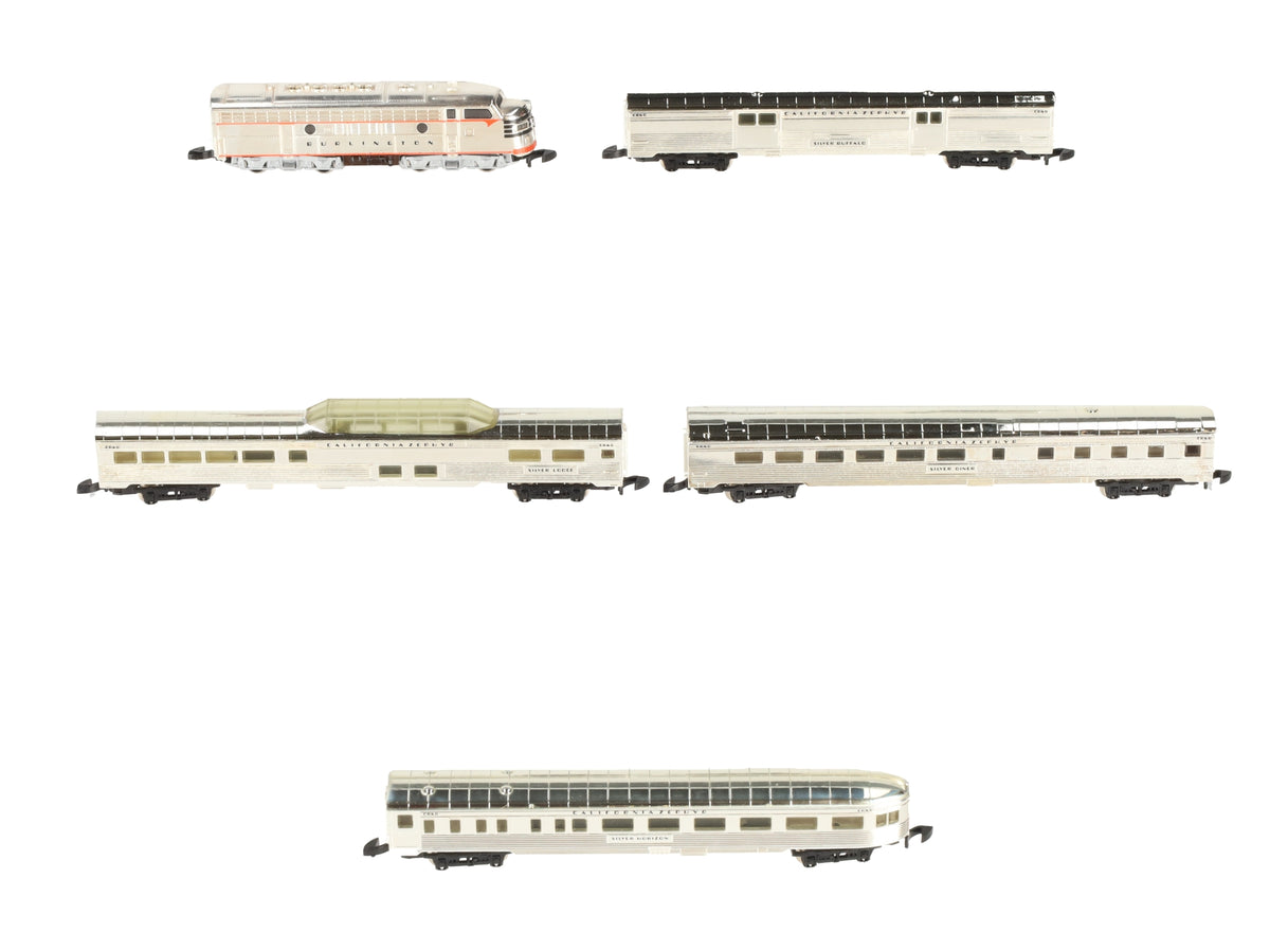Marklin 8189 Z Scale 50th Anniversary Silver-Plate California Zephyr Train Set EX/Box
