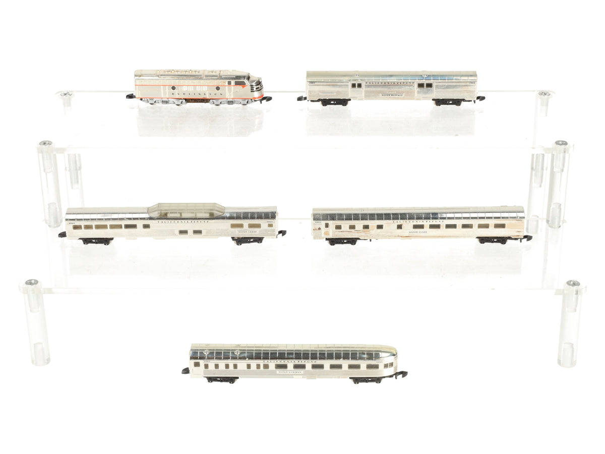 Marklin 8189 Z Scale California Zephyr 50th Anniversary Silver-Plate  Train Set EX/Box