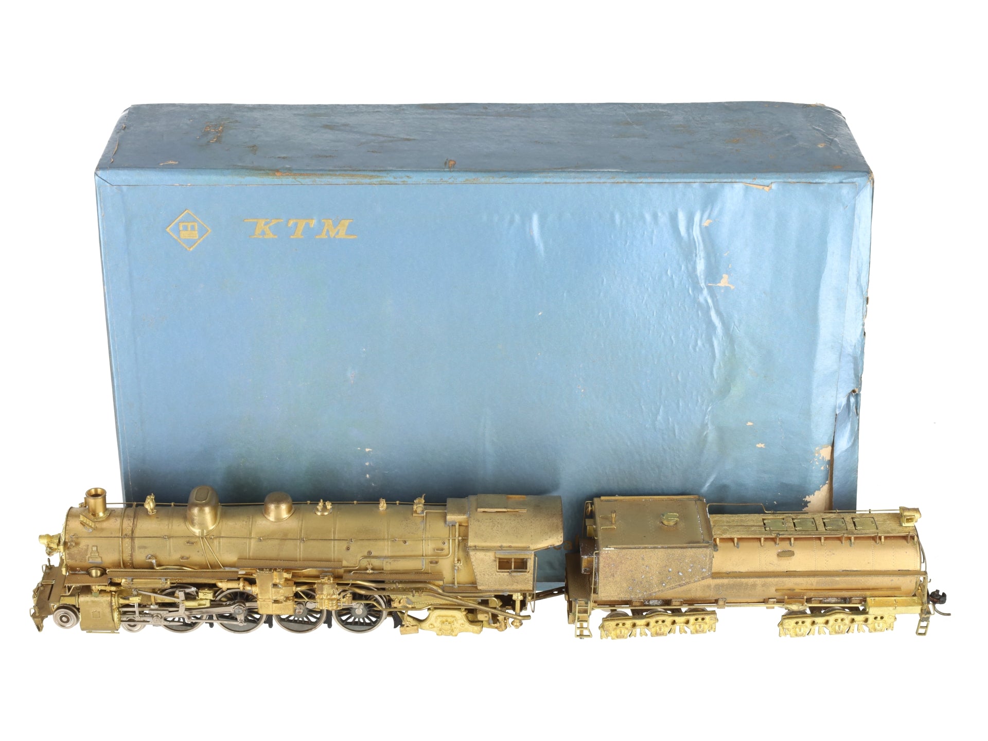 Max Gray HO BRASS Southern Pacific MT-4 4-8-2 Steam Loco & Tender - Unpainted VG/Box