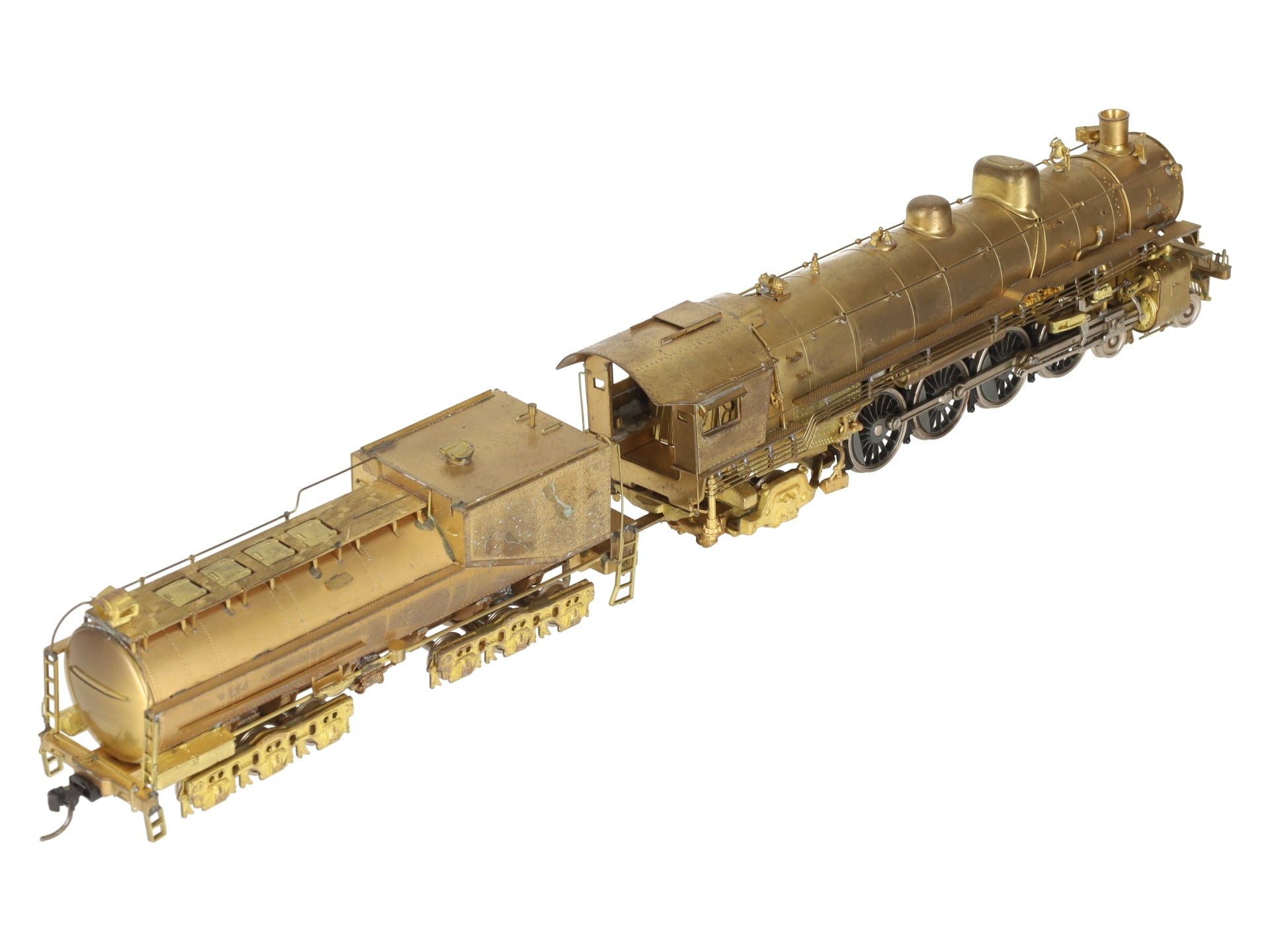 Max Gray HO BRASS Southern Pacific MT-4 4-8-2 Steam Loco & Tender - Unpainted VG/Box
