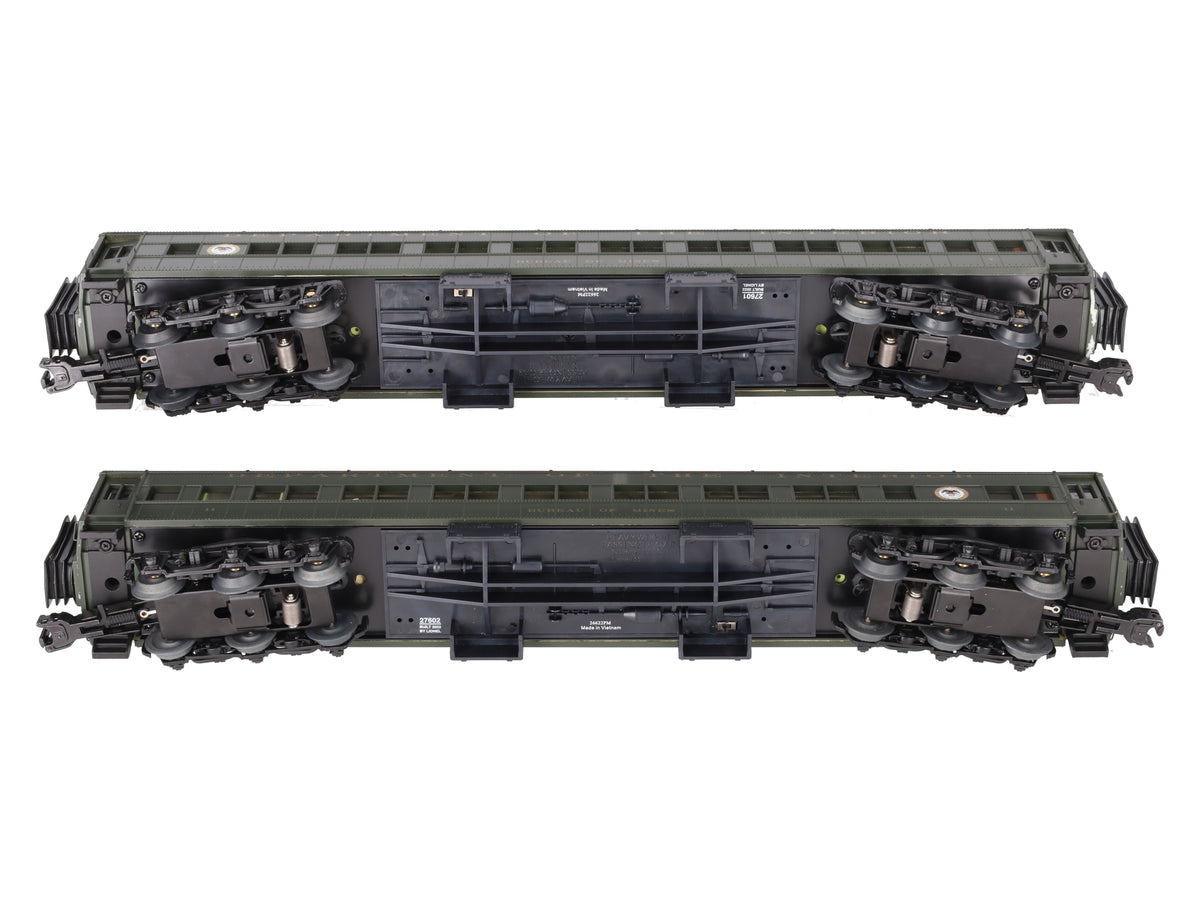 Lionel 2227600 O Bureau of Mines 18" Passenger Car (Pack of 2) EX/Box
