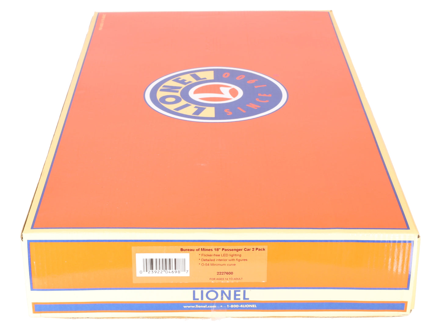 Lionel 2227600 O Bureau of Mines 18" Passenger Car (Pack of 2) EX/Box