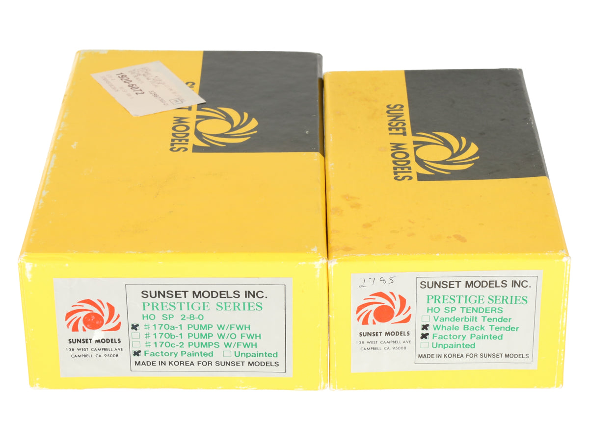 Sunset Models 170a-1 HO BRASS SP 2-8-0 Steam w/Whale Back Tender/Box