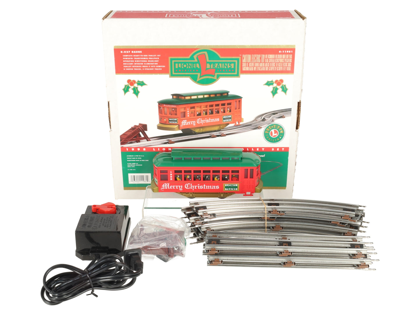 Lionel 6-11981 O Gauge 1998 Holiday Trolley Set #109 LN/Box