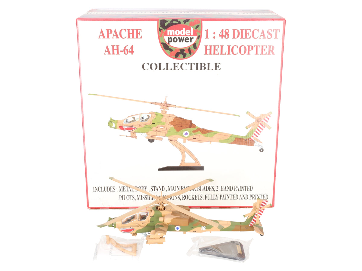 Model Power 6442 1:48 Scale Diecast Israeli Apache AH-64 Helicopter LN/Box