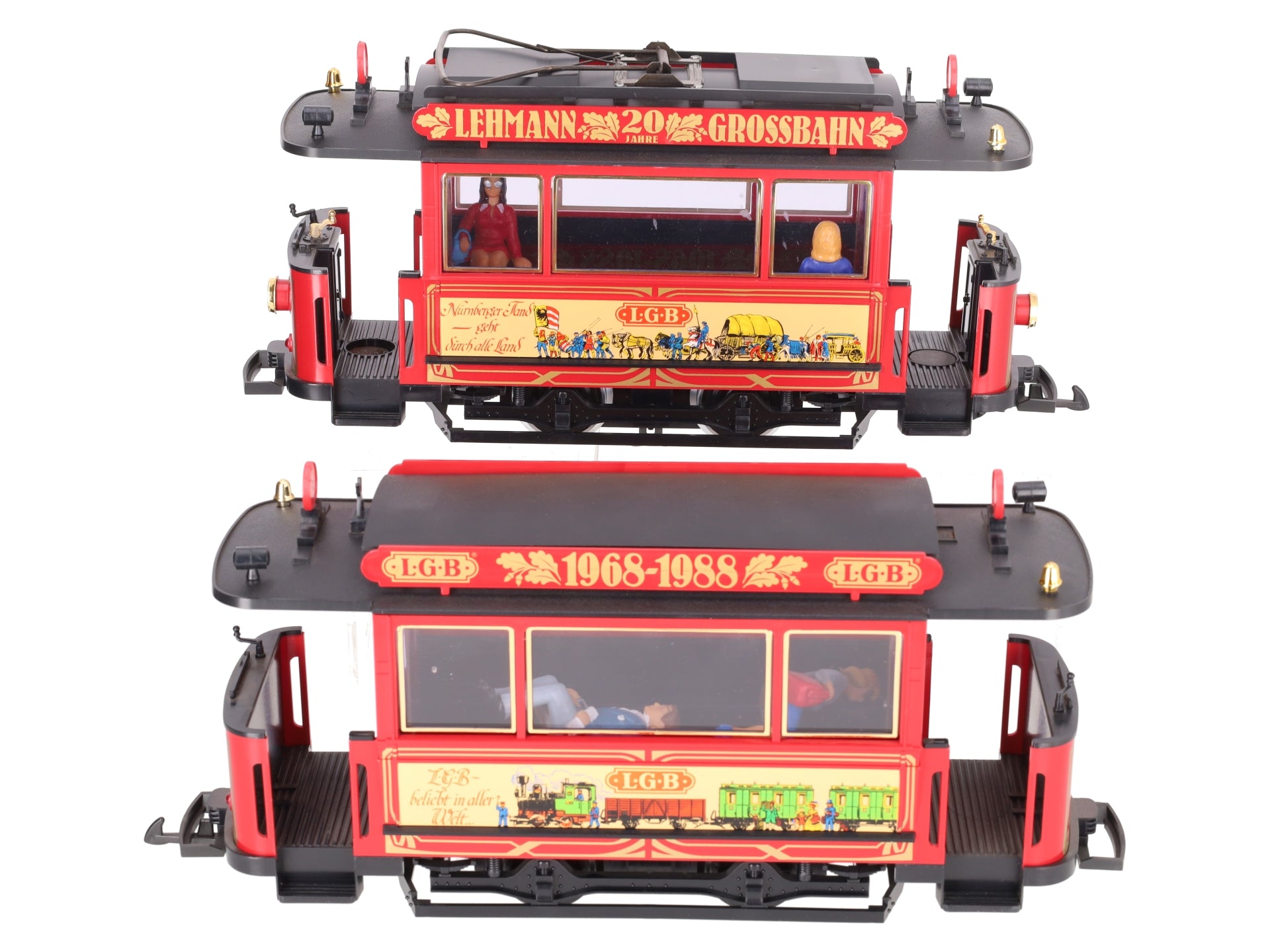LGB G Scale Lehmann Grossbahn 20 Year Anniversary Trolley Set 1968-1988 EX/Box