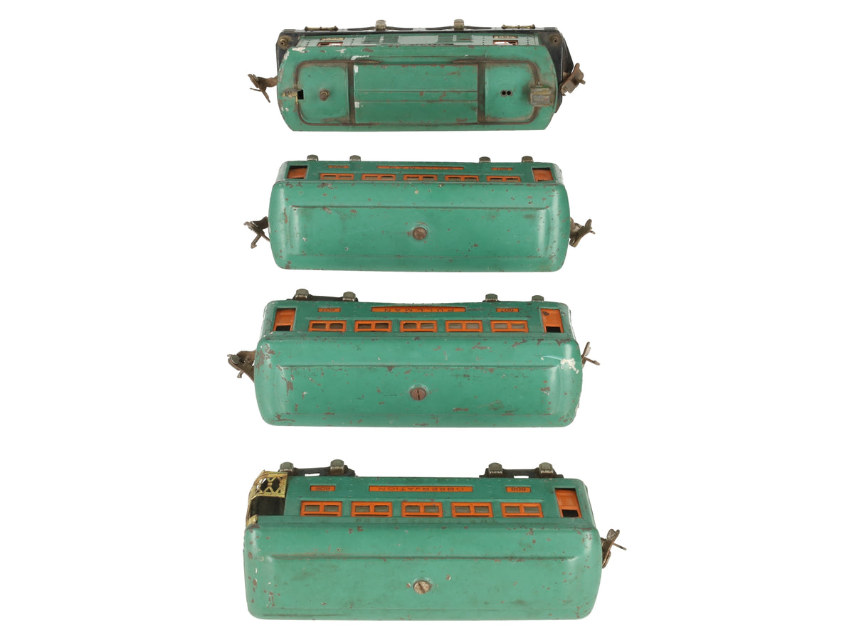 Lionel 253 Vintage O Prewar Electric Locomotive 4-Car Passenger Set #607/#608 VG