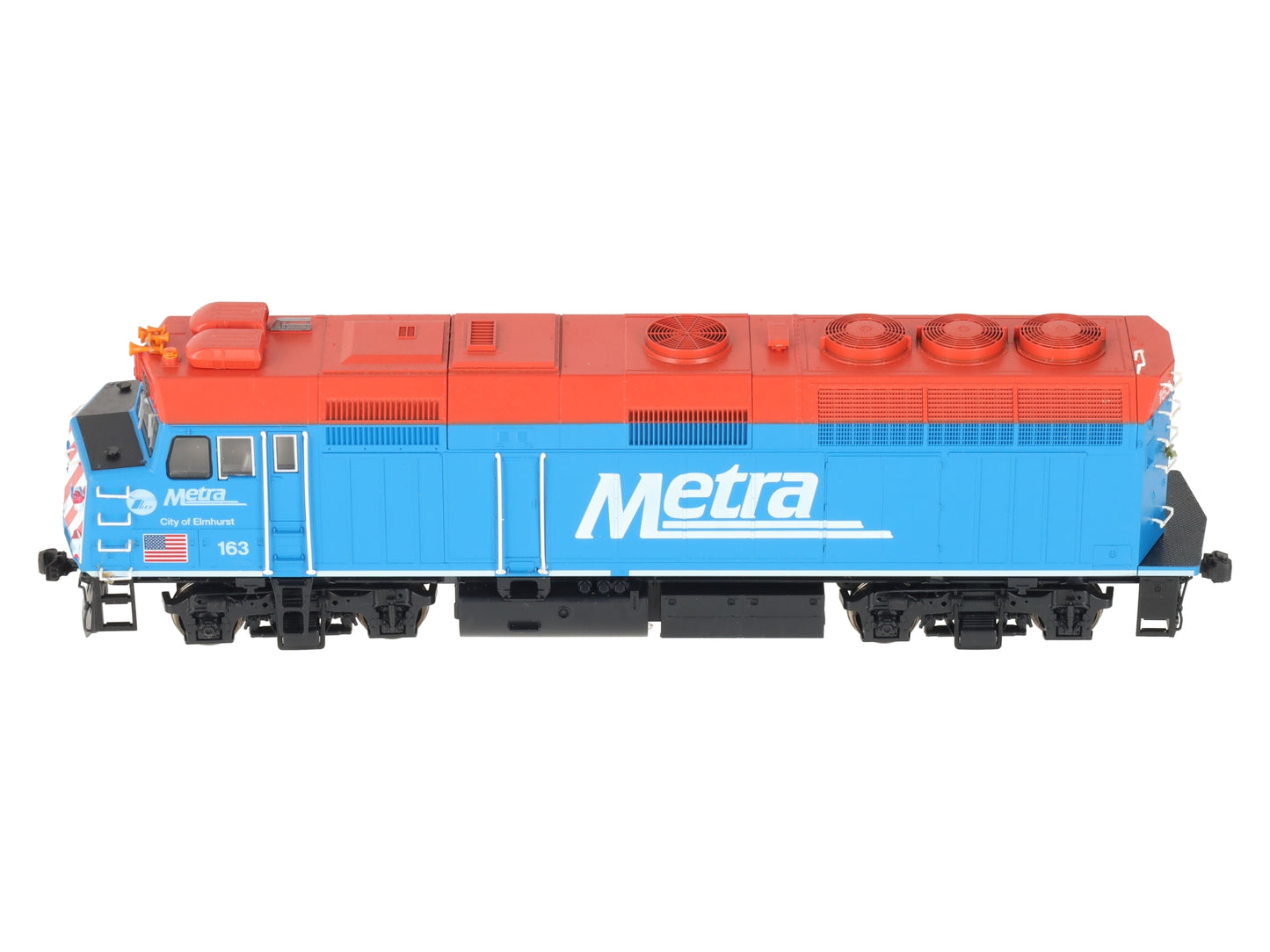 Kato 37-6573 HO Chicago Metra "City of Elmhurst" F40PH Diesel Locomotive #163 EX