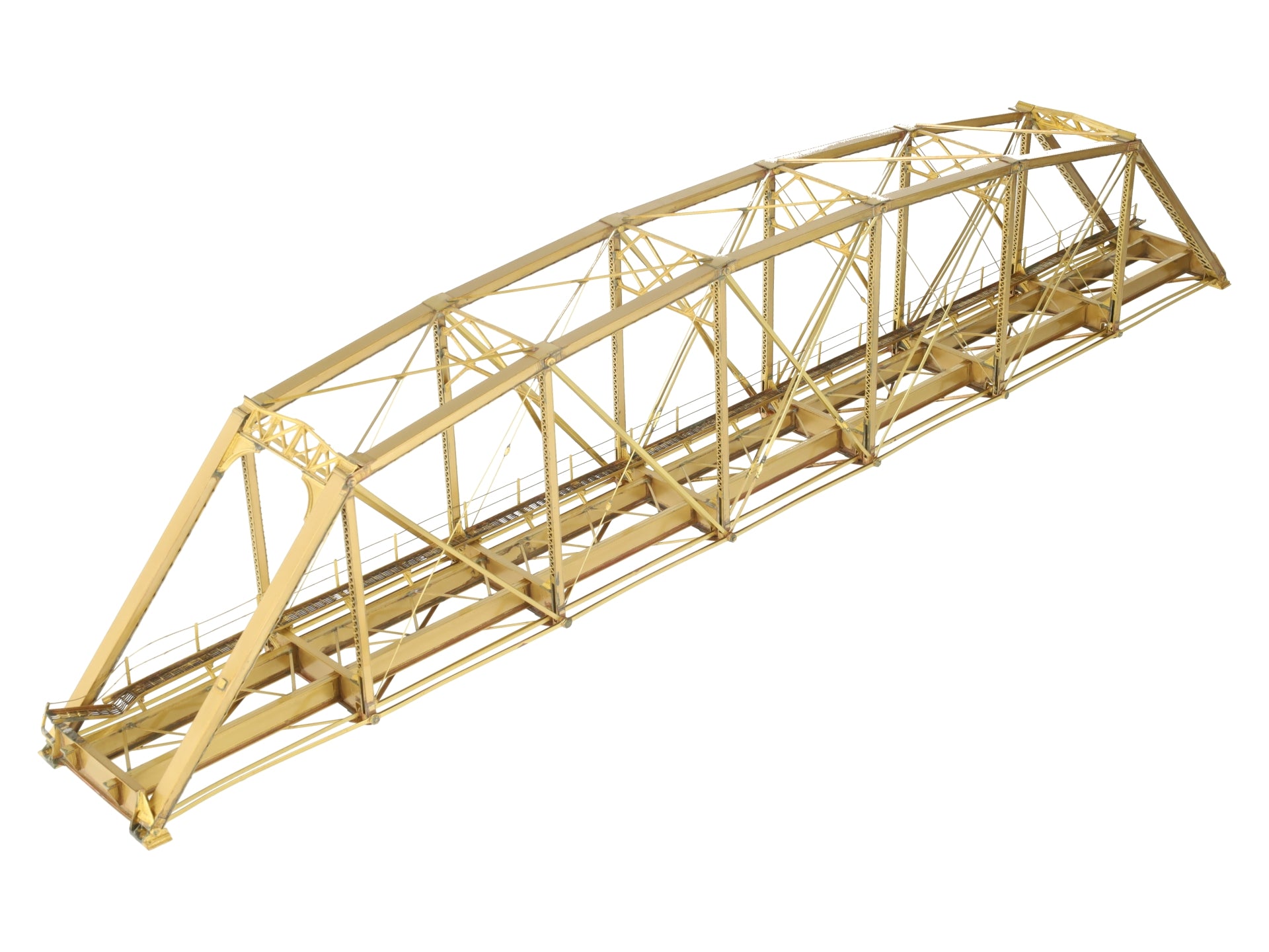 Overland 3341 HO Brass 175' Riveted Curved Chord Single Track Pin Conn. Bridge EX/Box