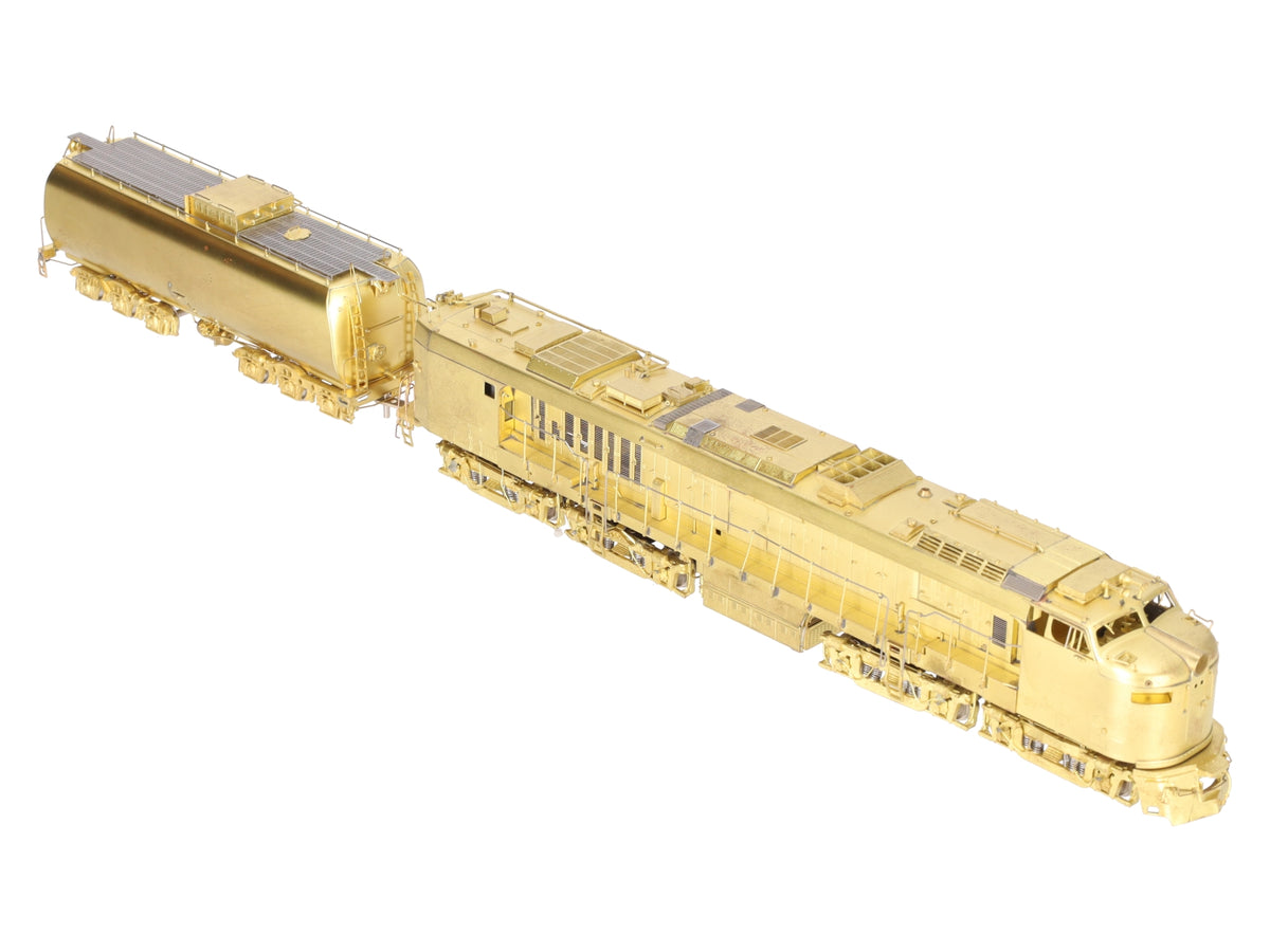 Overland OMI-5856 HO BRASS UP Veranda Turbine w/ Auxiliary Tender - Unpainted EX/Box