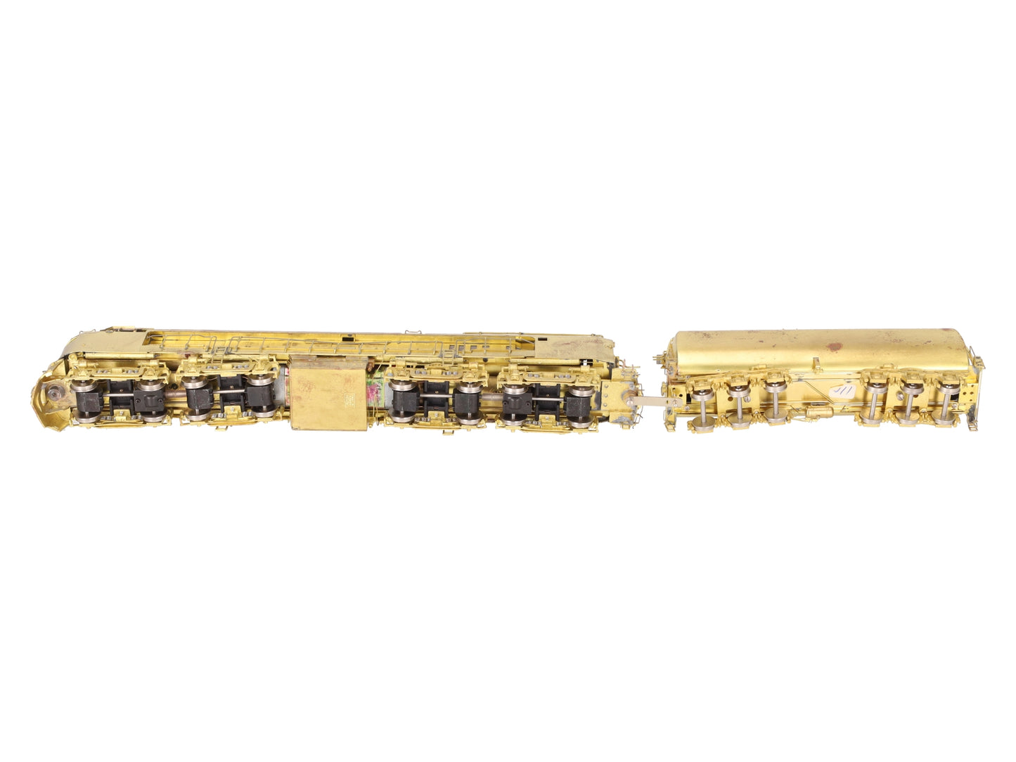 Overland OMI-5856 HO BRASS UP Veranda Turbine w/ Auxiliary Tender - Unpainted EX/Box