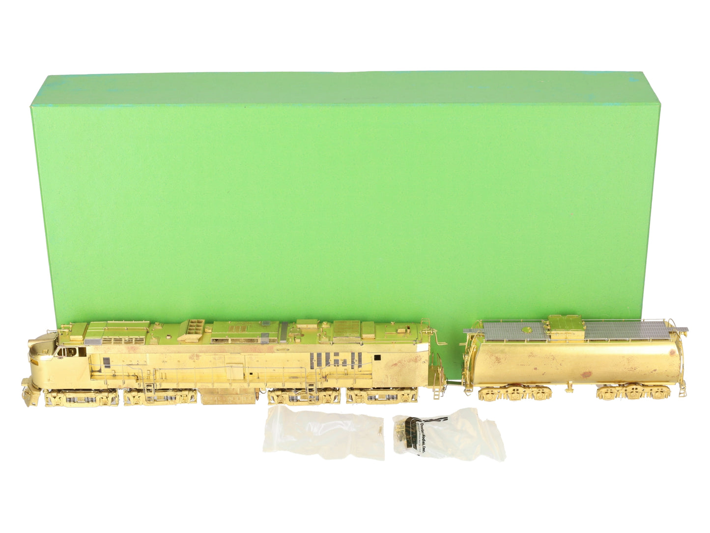 Overland OMI-5856 HO BRASS UP Veranda Turbine w/ Auxiliary Tender - Unpainted EX/Box
