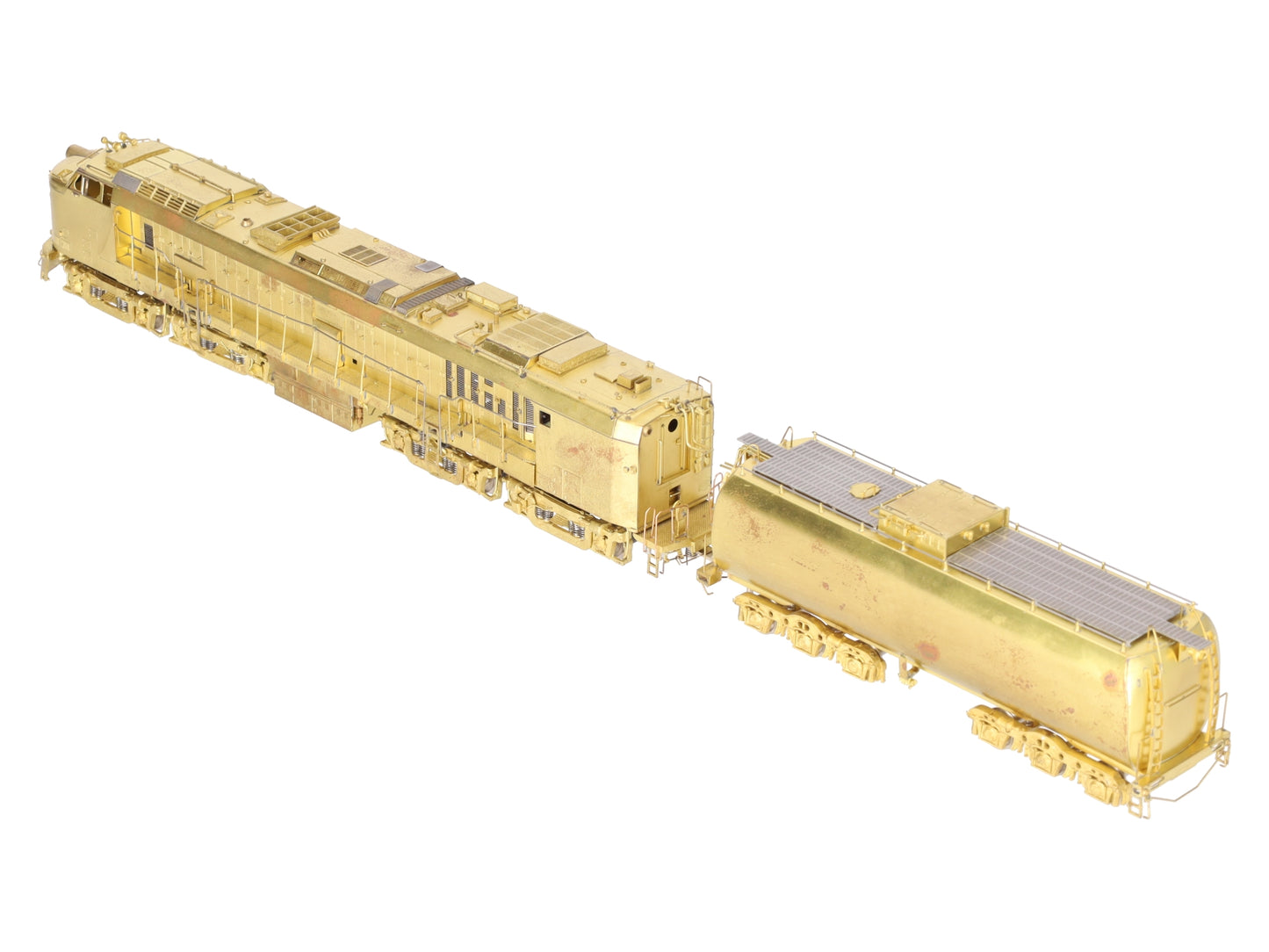 Overland OMI-5856 HO BRASS UP Veranda Turbine w/ Auxiliary Tender - Unpainted EX/Box