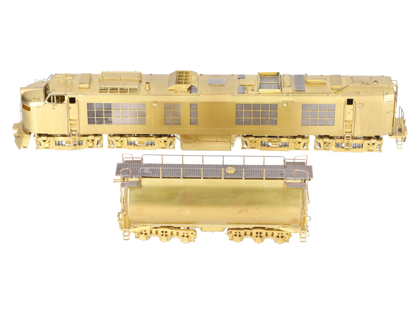 Overland OMI-5508 HO BRASS UP Standard Turbine w/ Round Tender - Unpainted EX/Box