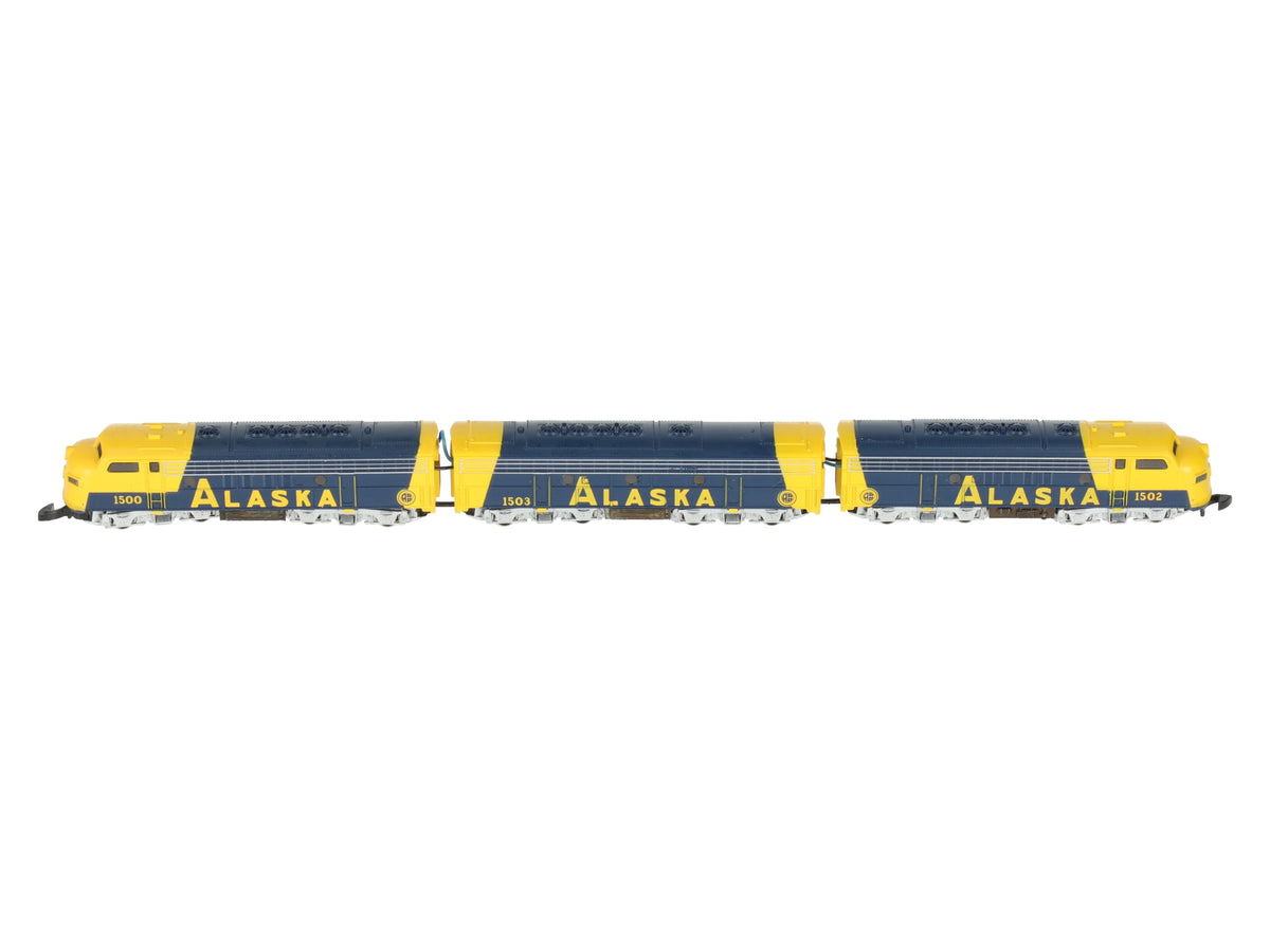 Marklin 8819 Z Scale Alaska Railroad EMD F7 ABA Diesel Locomotive Set EX