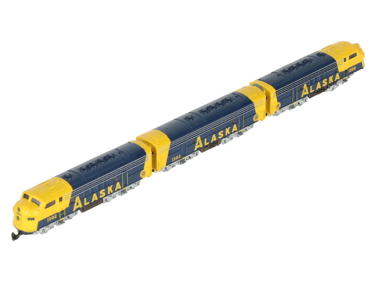 Marklin 8819 Z Scale Alaska Railroad EMD F7 ABA Diesel Locomotive Set EX