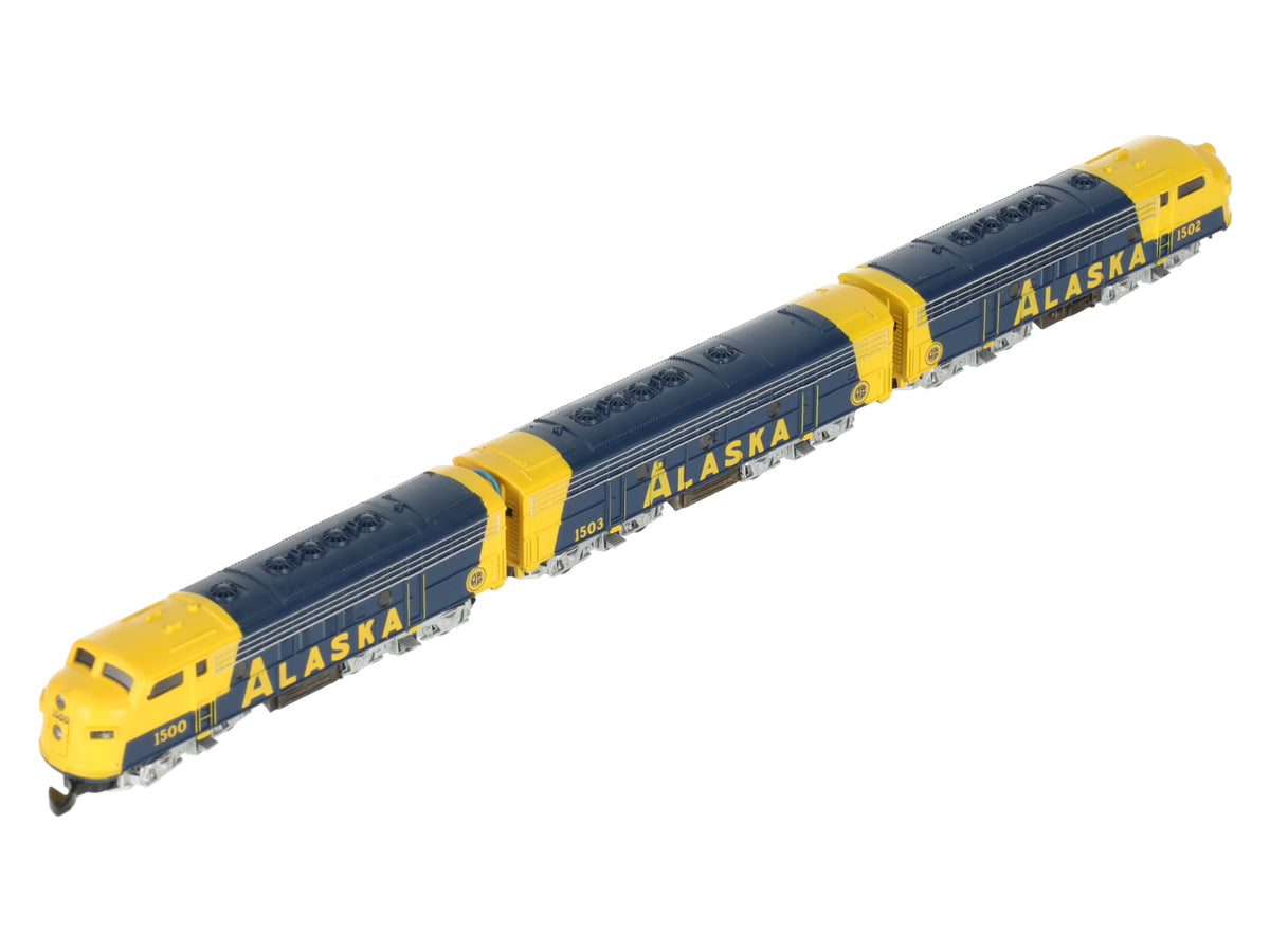 Marklin 8819 Z Scale Alaska Railroad EMD F7 ABA Diesel Locomotive Set EX