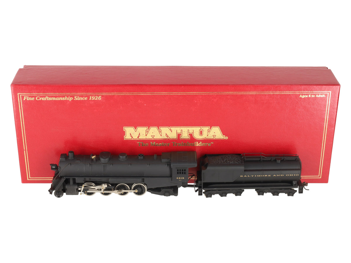 Mantua 348-025 HO Baltimore & Ohio 2-8-2 Mikado Steam Engine w/Vandy Tender#4618 EX/Box