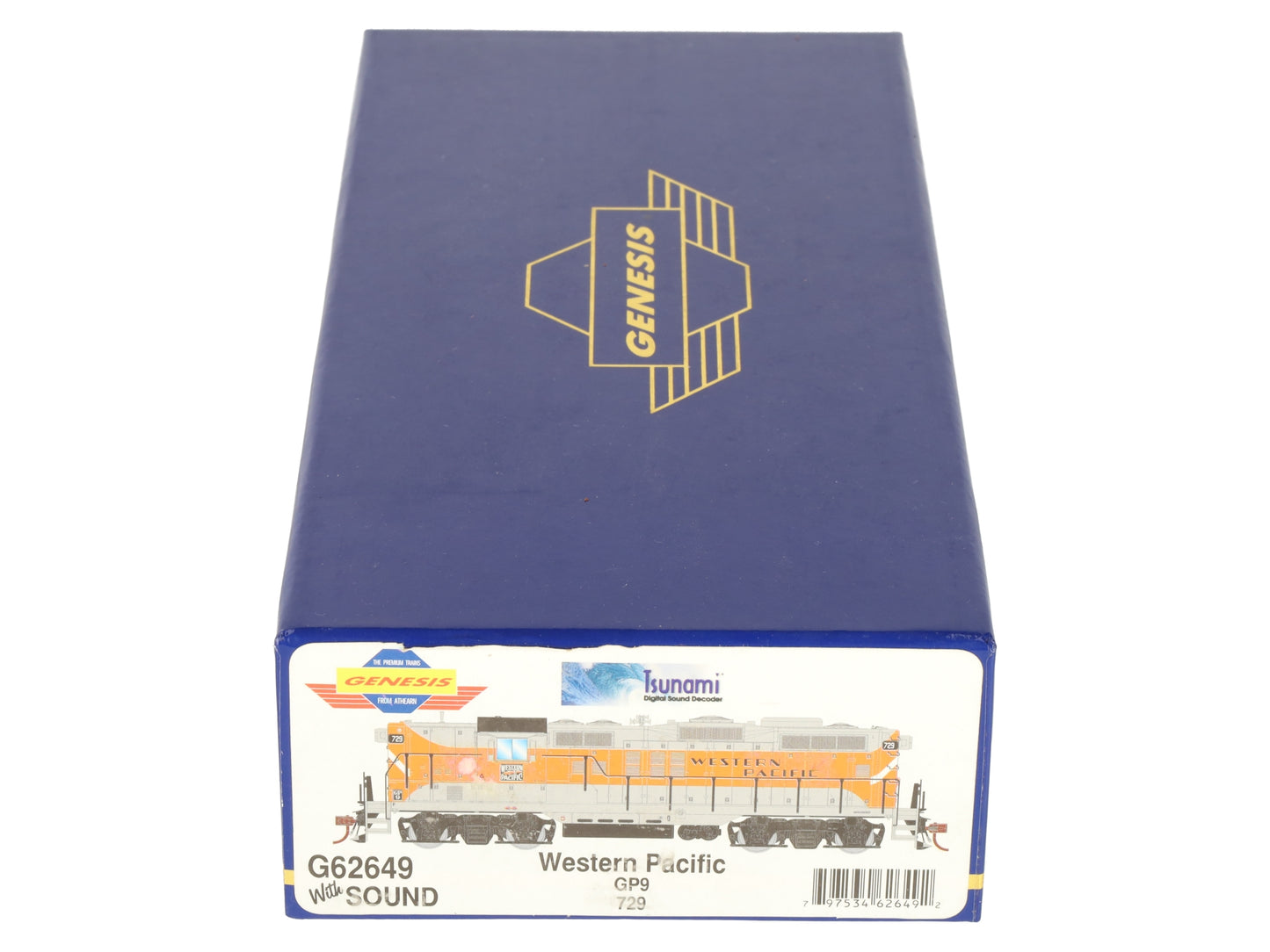 Athearn G62649 HO Genesis Western Pacific GP9 W/DCC & Sound # 729 EX/Box