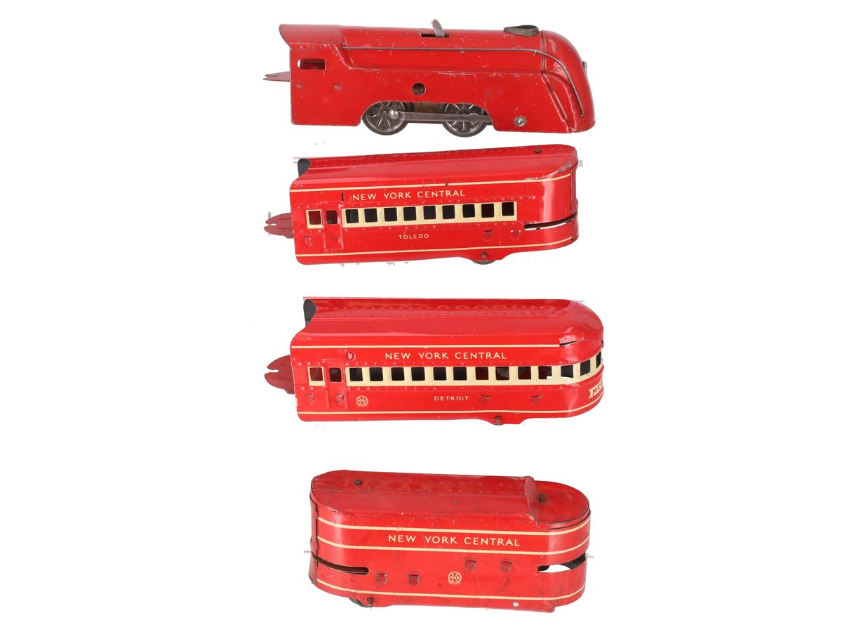 Marx Vintage O Prewar Wind-Up NYC Mercury Steam Passenger Set VG