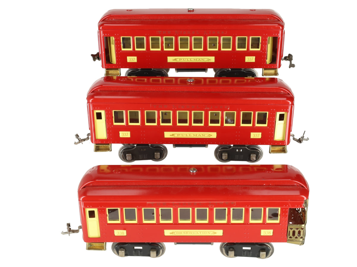 Lionel Vintage Standard Lionel Lines Pullman Passenger Cars 337, 337 & 338 [3]