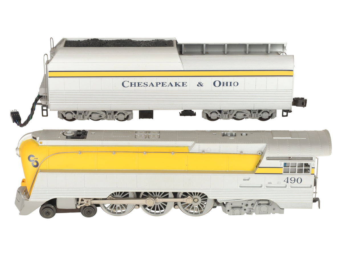 Lionel 6-18043 O Gauge C&O Streamlined Hudson Locomotive & Tender with RSII #490 EX/Box