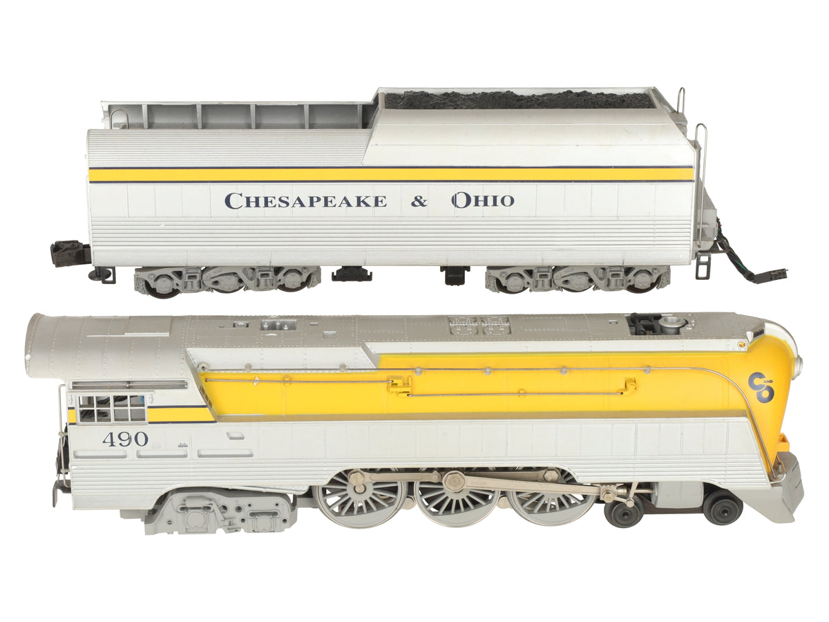 Lionel 6-18043 O Gauge C&O Streamlined Hudson Locomotive & Tender with RSII #490 EX/Box