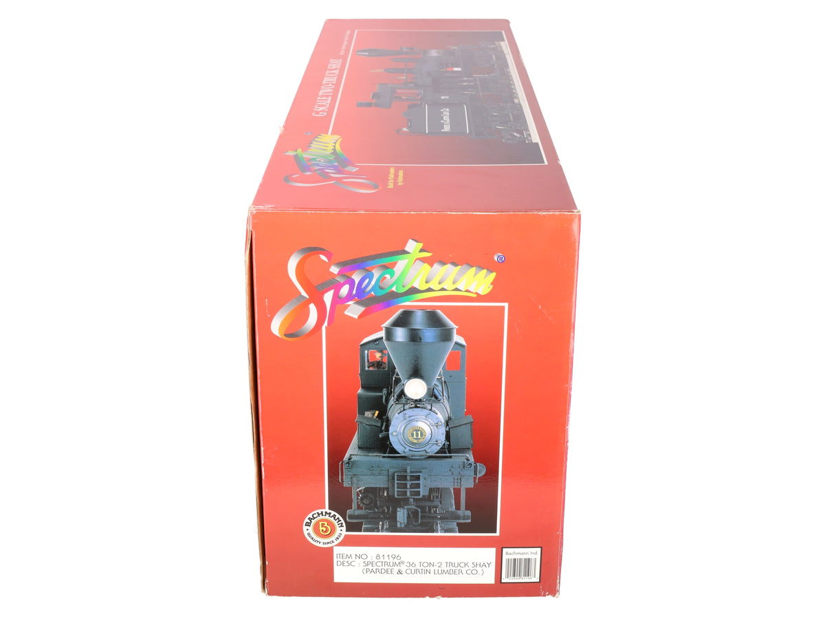 Bachmann 81196 G Pardee & Curtin Lumber Co. 2-Truck Shay Steam Locomotive #11 VG/Box