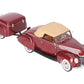 Franklin Mint 1:24 Diecast 1939 Ford Convertible With Trailer D4C EX/Box