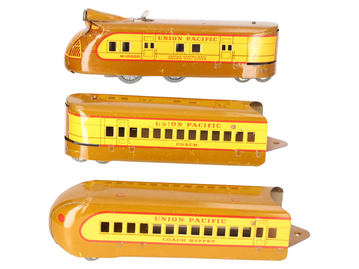 Marx M10000 Vintage O Union Pacific Multi Piece Streamline 3-Car Set/Box