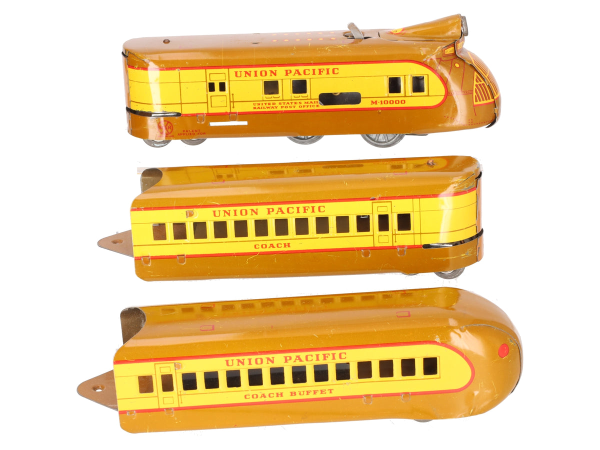 Marx M10000 Vintage O Union Pacific Multi Piece Streamline 3-Car Set/Box